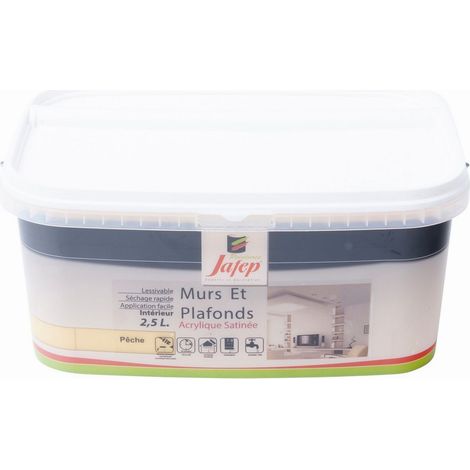 Peinture mur et plafond satinée pêche  2,5L  Jafep