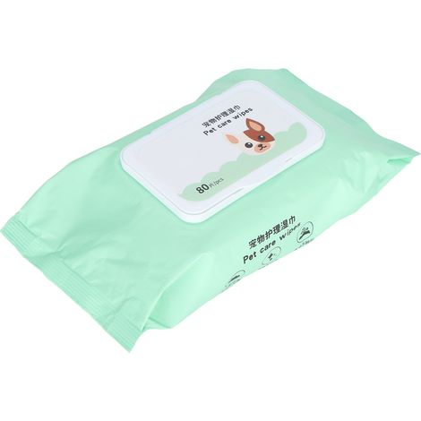 Lingettes nettoyantes pour chiens, sans danger pour les animaux, désodorisantes et pour le toilettage des pattes, 80 lingettes par paquet. (1/5)