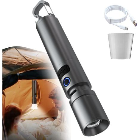 Lampe torche ultra-puissante, lampe de poche LED haute luminosité, rechargeable et portable, idéale pour une utilisation en extérieur, parfaite (1/5)