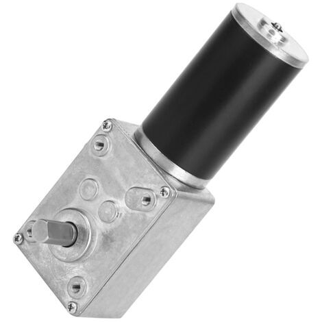 Vitesse réduite moteur de bote de vitesses électrique moteur à engrenage à vis sans fin réversible arbre 8mm 12V (12V, 12RPM) (1/5)
