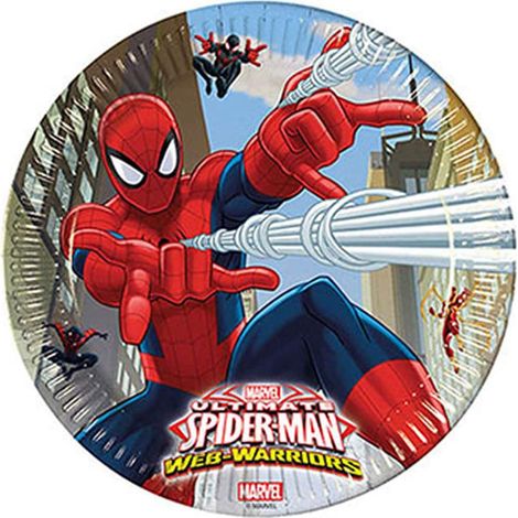 Spiderman Piatti 23 cm Set 8 Pz Festa Compleanno Tema Bambino Marvel