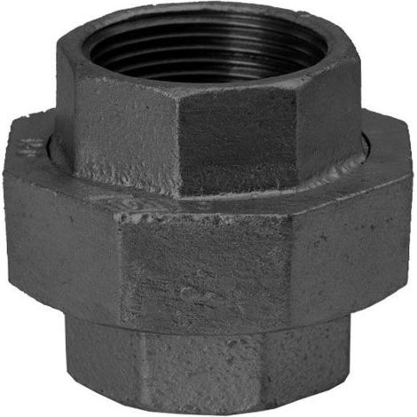 Hermann Schmidt Temperguss 340 Verschraubung 14340032 DN 32, 1 1/4", konisch dichtend, IG/IG, schwarz