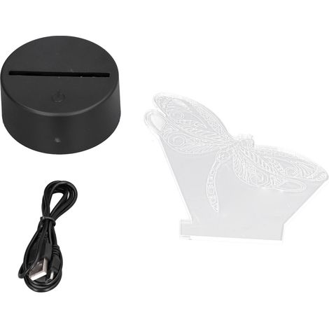 3D-LED-Libellenlampe mit 7 wechselnden Farben, USB-/Batteriebetrieb, dekoratives Nachtlicht fürs Schlafzimmer (1/5)