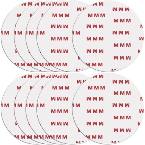 BUNTHAUS Lot de 10 pastilles adhésives circulaires double face de 70 mm Adhésif de rechange puissant pour support de montage de voiture pare brise caméra GPS verrouillage à ventouse crochet de tableau (1/5)
