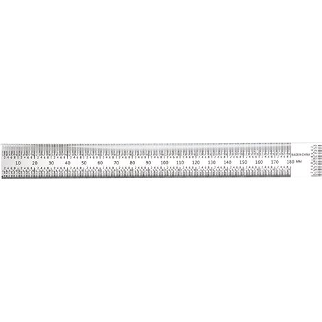 Règle de traçage 180 mm en acier allié pour menuiserie, outil de mesure et marquage de charpente. (1/5)