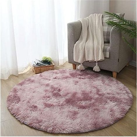 Tapis De Sol Tapis De Sol Rond Tie-dye Tapis Dégradé De Couleur Net Rouge Le Même Chevet Tapis à Poils Longs Tapis De Sol Décoration De Chambre Tapis Style Pastoral,Tapis Décoratifs Pour La Mai-GROOFO (1/5)