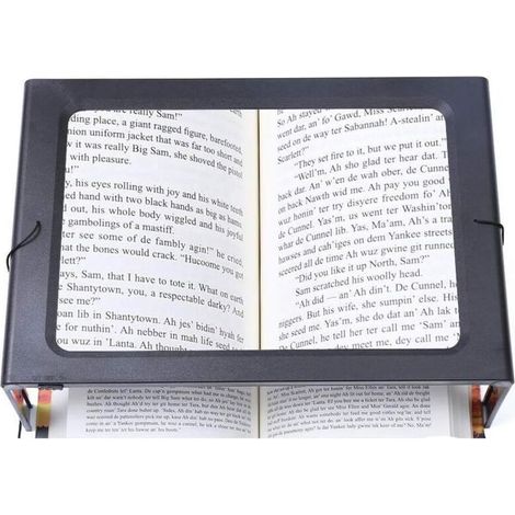 Loupe rectangulaire pliable pleine page mains libres avec 12 lumières LED pour lire, travailler