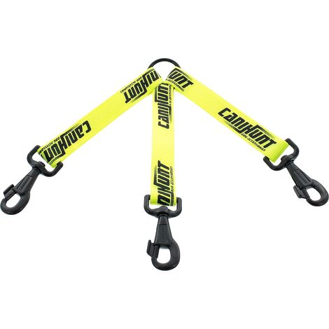3 accouples pour chien, sangle polyester 25 cm, épaisseur 3 mm, largeur 30 mm, mousquetons gravés canihunt (1/4)