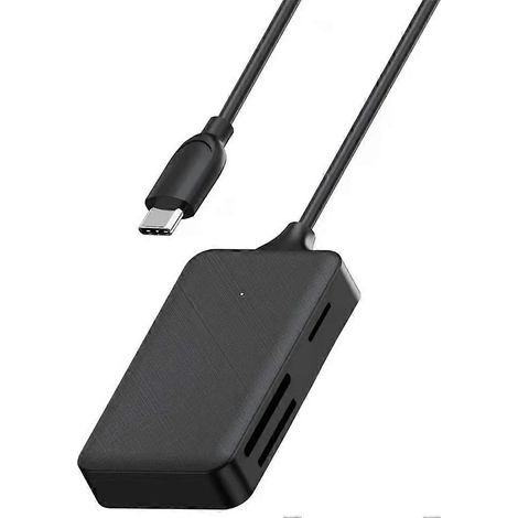 Lecteur de cartes 4 en 1 compatible avec les cartes mémoire Type C, SD, Micro-SD, TF, CF et MS, adaptateur pour ordinateur portable et PC, lecteur de cartes OTG multiple (1/5)