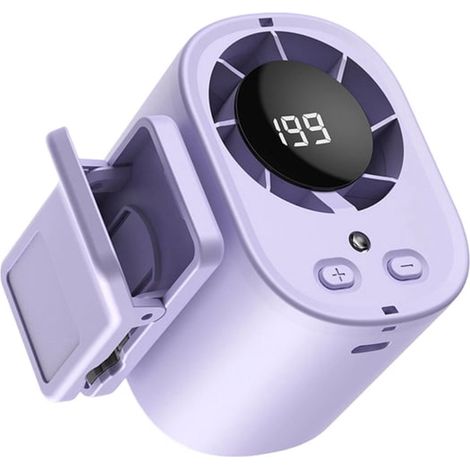 Lila LISM Auto Clip-Ventilator mit LED-Anzeige, 100 Geschwindigkeitsstufen, wiederaufladbar Mini Lüfter für Zuhause, Büro, Auto, Kinderwagen & Camping (1/5)