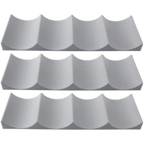 Flaschenregal, 3-teiliges Set, stapelbar, Kunststoff, Kühlschrankregal, Weinregal, für Küche, Arbeitsplatte, Esszimmer, 29,3 x 9,8 cm, Grau (1/5)