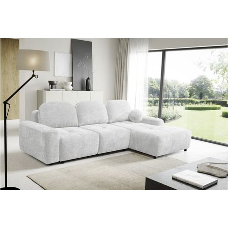 Ecksofa Schlafsofa Sofa ARGOS in Stoff Vibe Hellgrau Ottomane Rechts (1/5)