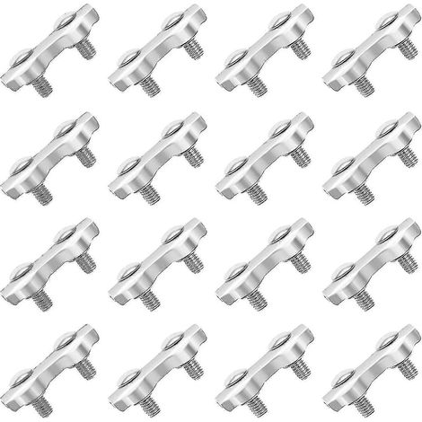 18 pièces de colliers de serrage duplex M2 en acier inoxydable, connecteurs de câble, pinces à câble en acier inoxydable (1/5)