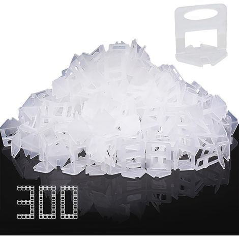 300 Clips espacement 2 mm, système nivellement carrelage, fixation mur sol, pose céramique pierre (1/5)