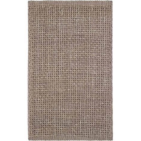 Tappeto da bagno CRAZY POLVERE, morbido e assorbente in microfibra antiscivolo, lavabile in lavatrice, ideale per doccia, lavabo e sanitari, con effetto intreccio 50x80cm (1/5)