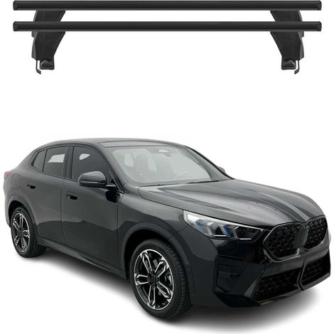OMAC Dachträger Querträger Alu für BMW iX2 U10 2024-2026 – Abschließbar – T-Nut – City-Crash-getestet – Max. 50 kg Schwarz (1/5)