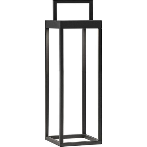 Lanterna Soon solare antracite a led da 2,2w a batteria IP54 h. 32,5cm