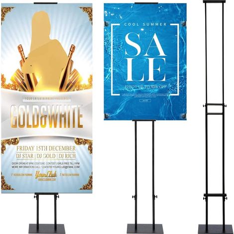 Support Panneau Publicitaire Double Face, Réglable 109–203 cm, Base Lourde, Porte-Affiche pour Panneau Mousse pour Restaurant, Événement, Magasin (1 Pièce) (1/5)