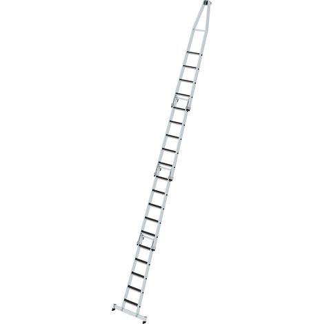 MUNK Stufen- Glasreinigerleiter 4-teilig mit clip-step R13 und nivello Traverse 3x5+4 Stufen