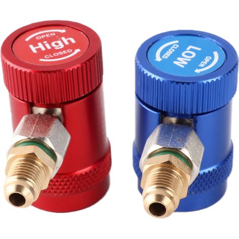 Adaptateur rapide pour climatisation automobile, haute/basse pression, raccords de remplissage de liquide fluoré, HS-1234YF (1/5)