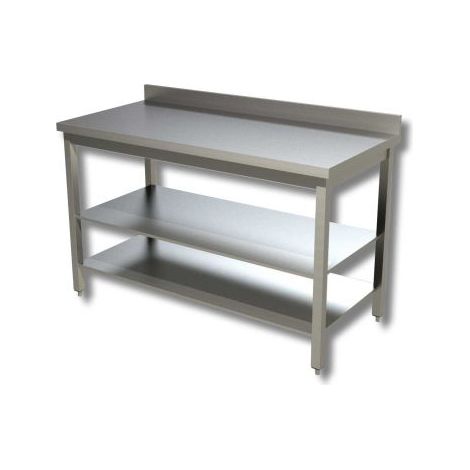 Table avec 2 etageres avec dosseret Gamme 700 - Ristopro