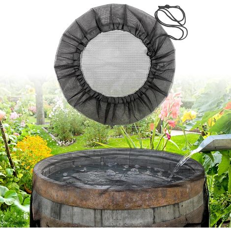 Filets de citerne de Pluie réglables de avec Cordon de Serrage Protection Contre Les Feuilles, Les Insectes, Les Insectes (110CM) (1/5)