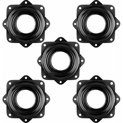 Lot de 5 Plateaux Pivotants à Roulements, Plaque Rotative 360 Degrés pour Tabourets de Bar, Chaises et Meubles, Noir (1/5)