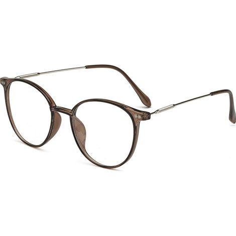 1 paire lunettes rétro ovales, verres anti-lumière bleue, branches à ressort, TR et métal, unisexe (1/5)