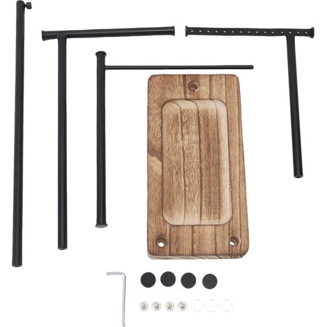 Support organisateur de bijoux à 3 niveaux, support de collier extensible en métal avec Base en bois pour boucles d'oreilles, Bracelets, bagues, décor de salle