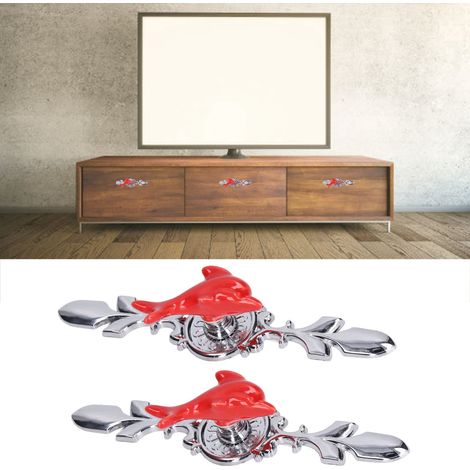 Zwei Sets zu verkaufen: Moderne Küchenmöbel im minimalistischen europäischen Stil, bestehend aus Schränken, Schubladen, Regalen und Schuhschränken. Farbige, runde Einlochgriffe, rot (1077D Red Dolphin (1/5)