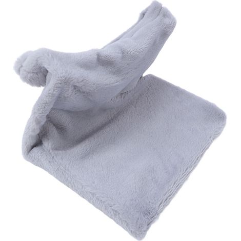 Lit suspendu pour chat en forme de L, confortable et chaud, avec structure en métal et coussin hamac multifonctionnel gris. (1/5)