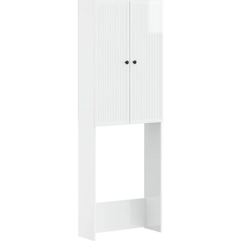 Toilet Cabinet EDE High Gloss White 66 x 25.5 x 190 cm vidaXL (1/5)