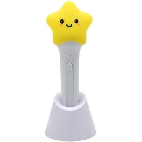 CCYKXA LAMPE TORCHE & VEILLEUSE ÉTOILE 2 EN 1 POUR ENFANTS – Lampe LED Rechargeable en Silicone, Lumièrie Apaisante, avec Dragonne, Pour Chambre, Nuit & Voyage (1/4)
