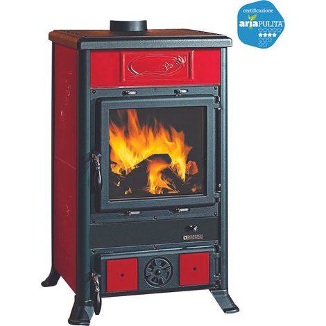 Stufa A Legna Rossella R1 Bii 8,8 Kw Liberty Bordeaux - misure cm.57,8x58,6x91,5h. - peso Kg.155 (1/10)