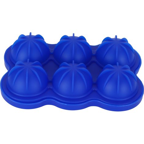 Moule à glaçons en silicone réutilisable, 6 boules de glace, bleu foncé, pour bar, cuisine et maison
