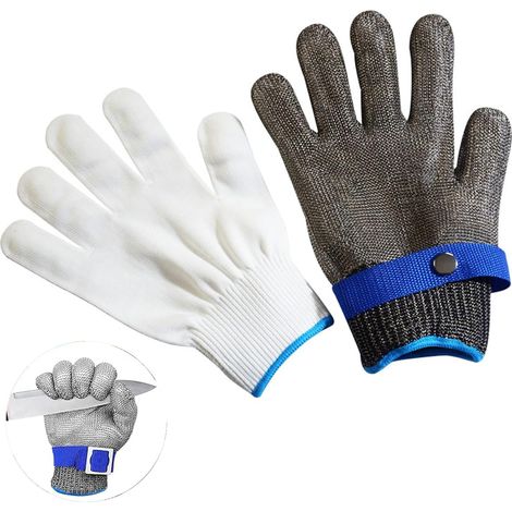 Anti-Cut Gloves, Anti-Cut Work Gloves, Level 5 Oyster Opening Gloves, for Gardening, Outdoor Explores, Avoiding Cuts (Grey) (1/5)