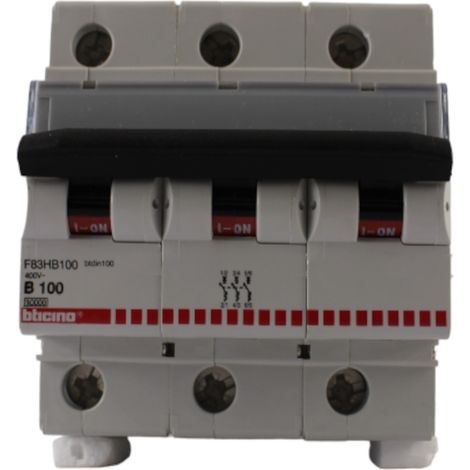 Interruttore magnetotermico 3 poli 3 moduli 100A Bticino