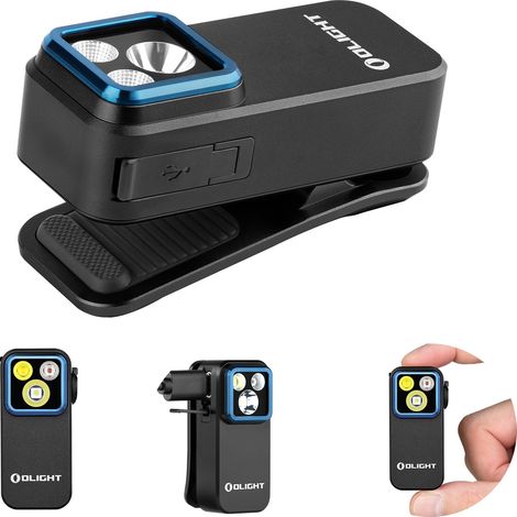 Linterna Oclip Pro Clip 3 fuentes de luz 5 modos 500LM 120M máximo rendimiento. Mini linterna de larga duración, 144 horas, tipo EDC, recargable, lámpara pequeña IPX6 para iluminación de emergencia [C (1/5)