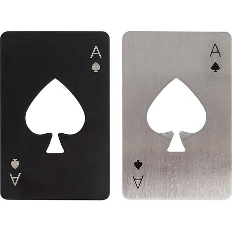 2 Pièces Forme de poker Ouvreur de bière, en forme de carte de crédit adapté à la taille du portefeuille, Décapsuleur Ouvre-bouteille Ouvre-Bouteilles, Tire-Bouchon Ouvre Bocal se réunir (1/5)