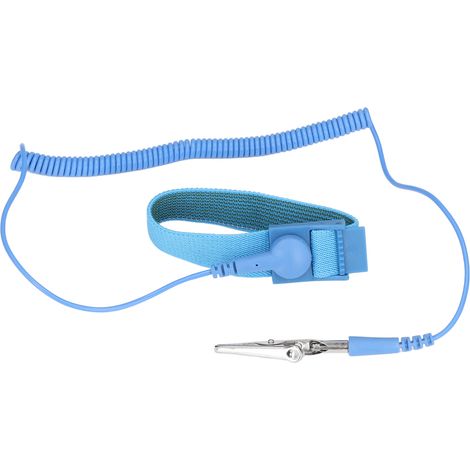 Bracelet antistatique ajustable, bracelet ESD réutilisable, adapté aux appareils électroniques, bleu. (1/5)