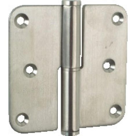 Paumelle 80 x 80 mm droite acier inoxydable à bouts ronds - ARGENTA (1/2)