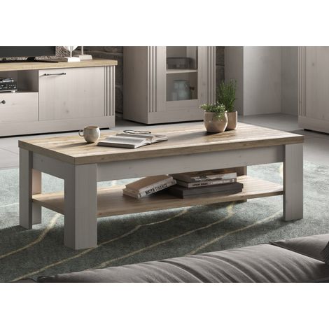 Table basse contemporaine chêne blanc Elbeth (1/3)