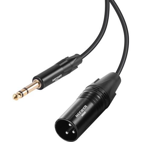 Câble 6,35mm 1/4" TRS vers XLR Mâle, Adaptateur de Câble de Patch de Signal Symétrique 10ft 1/4" vers 3 Broches XLR pour Microphone, Amplificateur, Table de Mixage, Enceinte Amplifiée, MS026 (1/5)