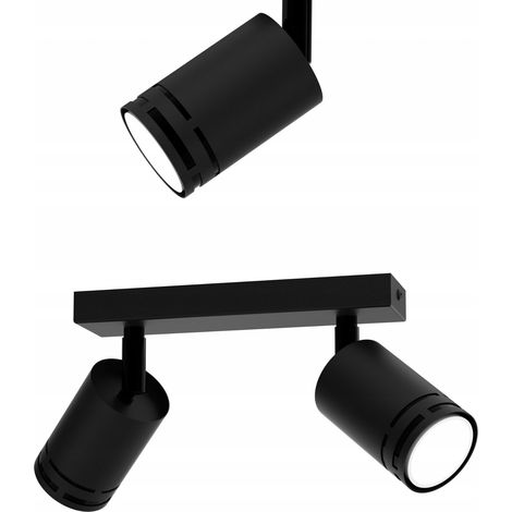 Schwarze Deckenleuchte, beweglich, LED-GU10-Spot, verstellbarer Strahler (1/5)