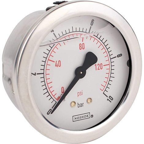 Manometer 100 mm bis 10 bar hinten 1/2" (1/3)