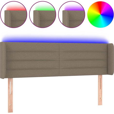 Maison Exclusive - LED Kopfteil Taupe 147x16x78/88 cm Stoff (1/5)