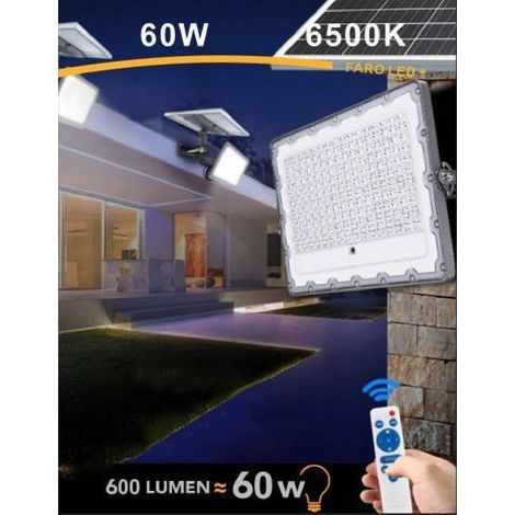 TRADE SHOP - Faro Led Solare 60w Crepuscolare Pannello Energia Solare Telecomando Ip65 Sl-60w - (1/5)