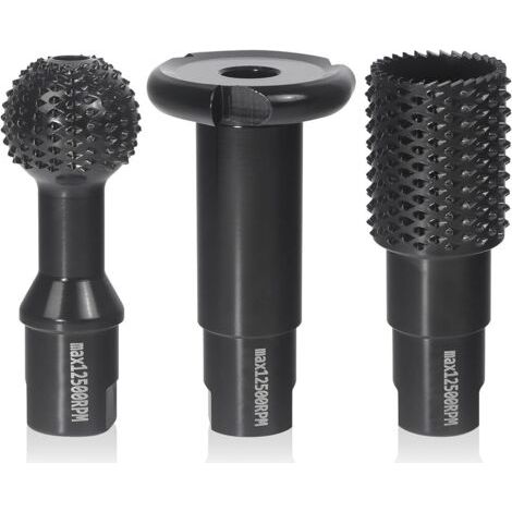 CCYKXA Set de 3 Fraise à Bois - Disques Meuleuse Sculpture Bois Burrs Rotatifs, Gouge et Ciseaux à Bois pour Meuleuses 115/125 - Outils de Coupe,Menuiserie Outillage (1/5)