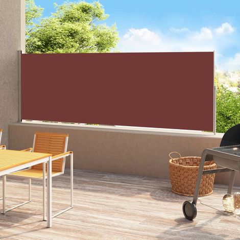 Auvent latéral Store Banne Solaire abri Marquise Brise-soleil rétractable de patio 180x500 cm Marron LKOWF15992 (1/5)