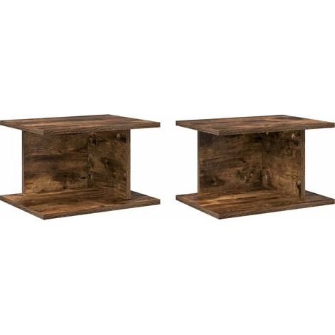 Maison Exclusive - Comodino 2 pcs Rovere fumé 40 x 30 x 25 cm Legno multistrato